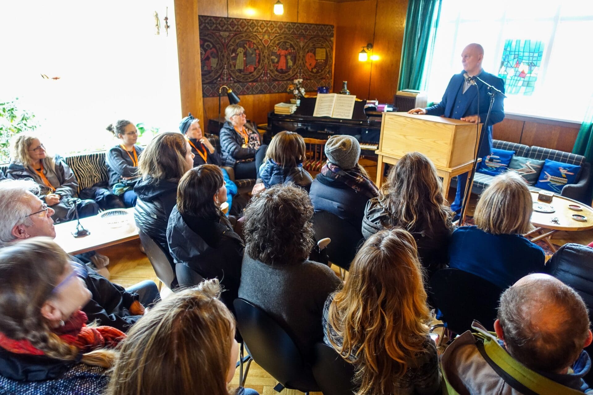 Professional writers learning from the experiences of published authors at the Iceland Writers Retreat in Iceland.